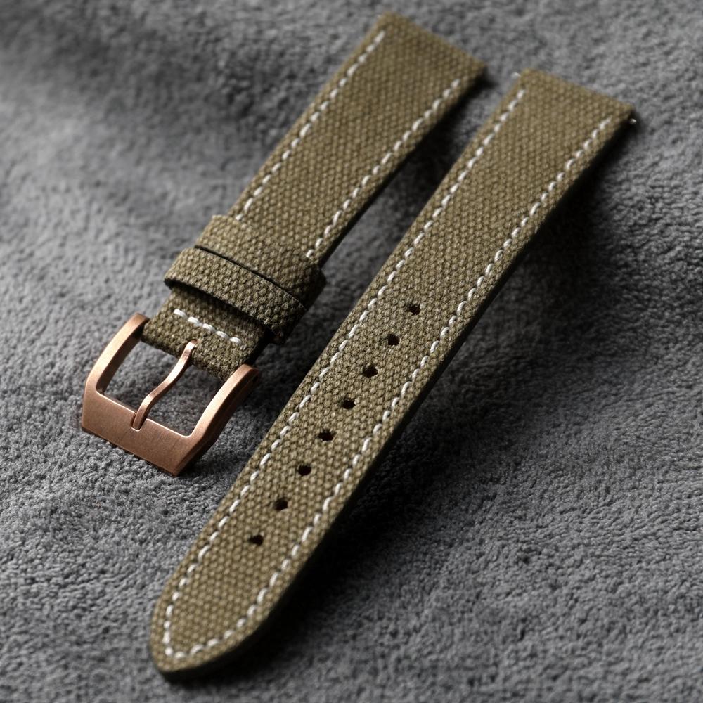 Классический ремешок из ламинированной вручную кожи с бронзовой застежкой, 20 мм, 21 мм, 22 мм, подходит для бронзового браслета для часов, мягкий тонкий мужской ремешок для часов