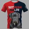 Мужская футболка с принтом собаки, 3D-печать, летняя мода, круглый вырез, свободная, с коротким рукавом, повседневная мужская футболка