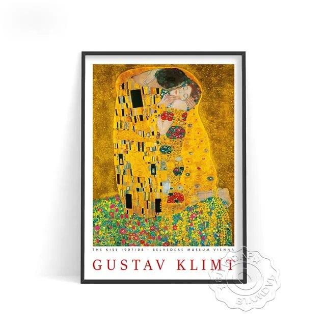 Принт Густава Климта, Художественный декор, Поцелуй Густава Климта, Современное искусство, Идея подарка, Настенная печать плакатов, Плакат выставочного музея, Без рамки