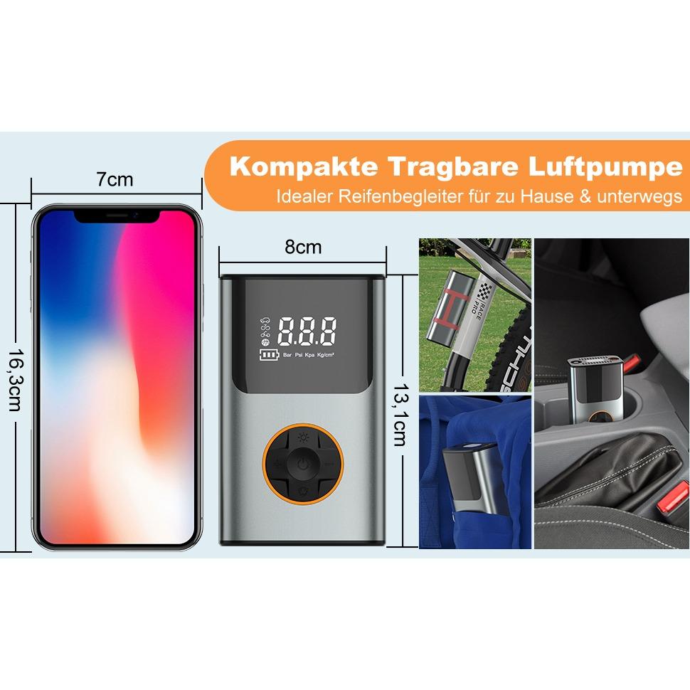 Электрический портативный воздушный насос с аккумулятором-велосипедный насос, шинный насос I50PSI, 4000 мАч, компрессор для мотоциклов, велосипедов, автомобилей, шариков