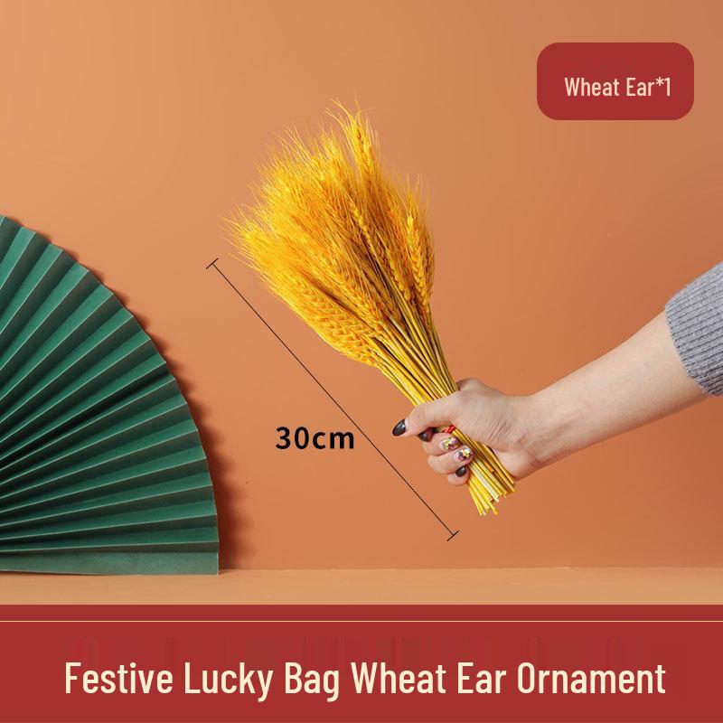 Ваза в виде мешка с золотой пшеницей - Настольное украшение для дома или офиса