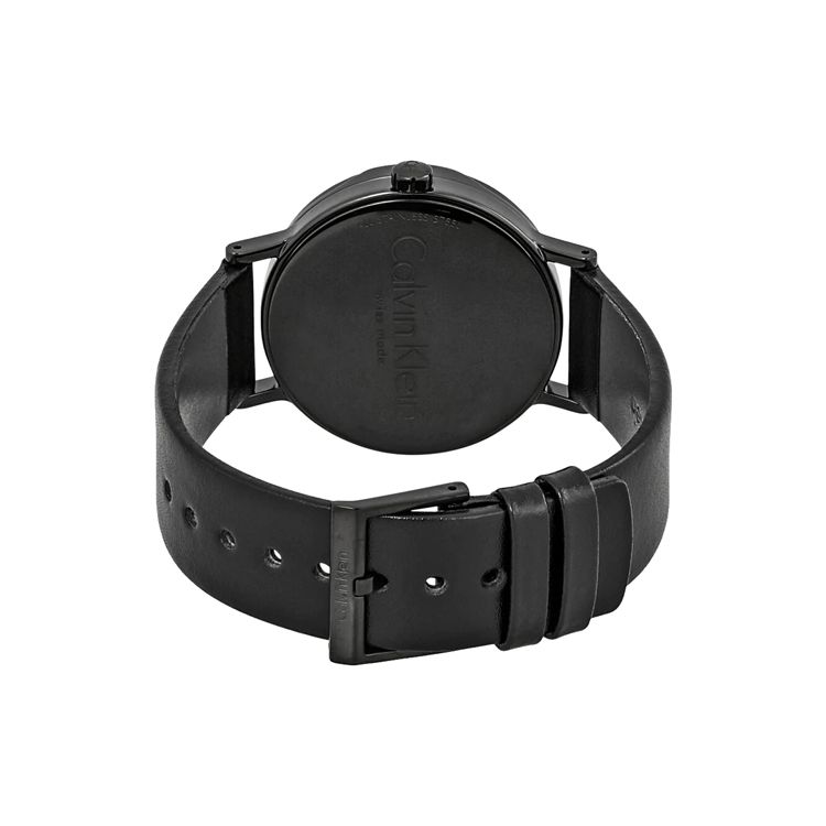 Calvin Klein Boost Series Quartz Watch Leather Strap 41mm Black Dial Men watches K7Y214CY