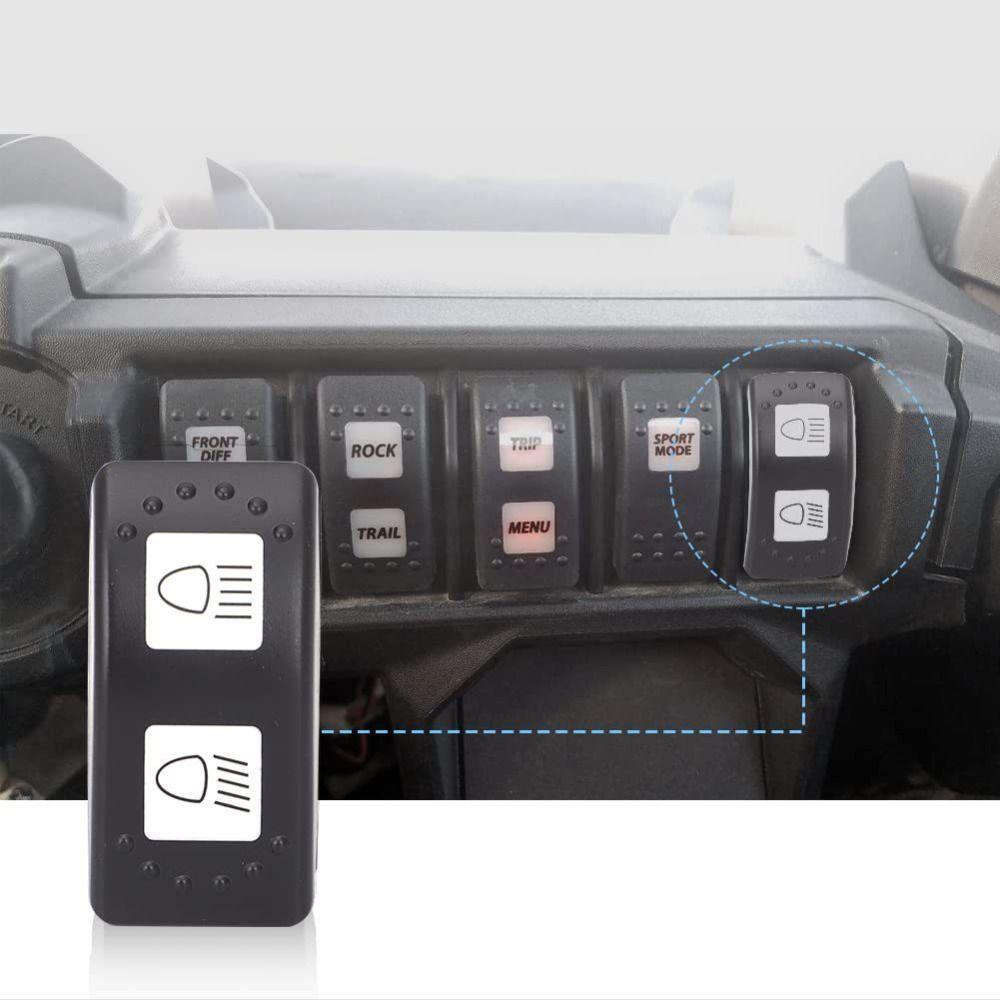 Car Modification Headlight Switch LED Indicator Full Beam Switch Durable Boat Type Switch Bus