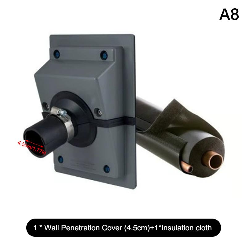 Комплект для прохода через стену и крышка для трассы Оборудование для ОВКВ Сплит-система Регулируемая гильза для трассы кондиционера для внутреннего/наружного блока, Комплект соединителей для водосточного желоба