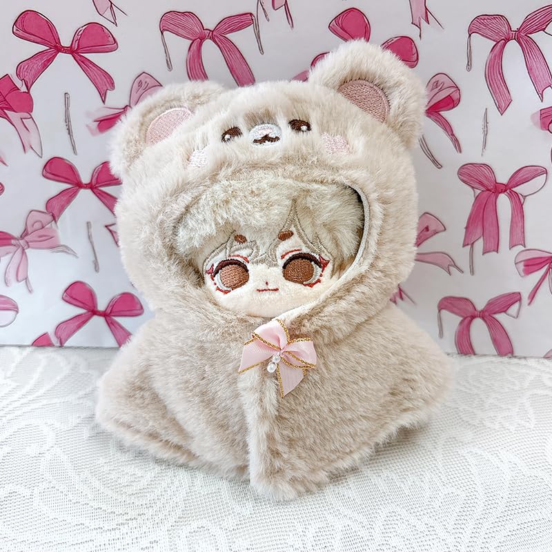 Beige G-Trigger Plush Animal Poncho for 10cm Plush Toys, Perfect for Oshikatsu and Otaku Activities [Used]