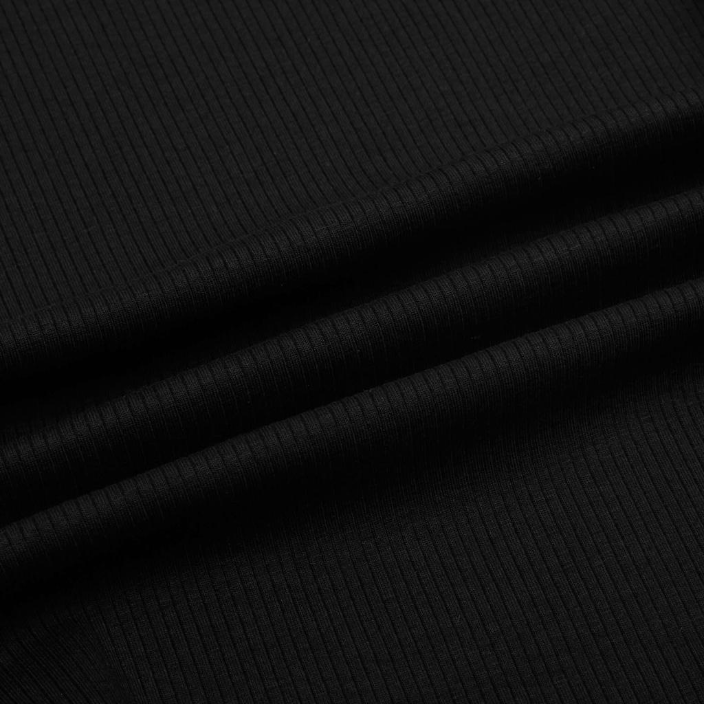 Puma Classics Logo Solid Color Casual Ribbed Pullover Comfortable Breathable Square Neck Short Sleeve Dress Women Dresses Black 531615-01