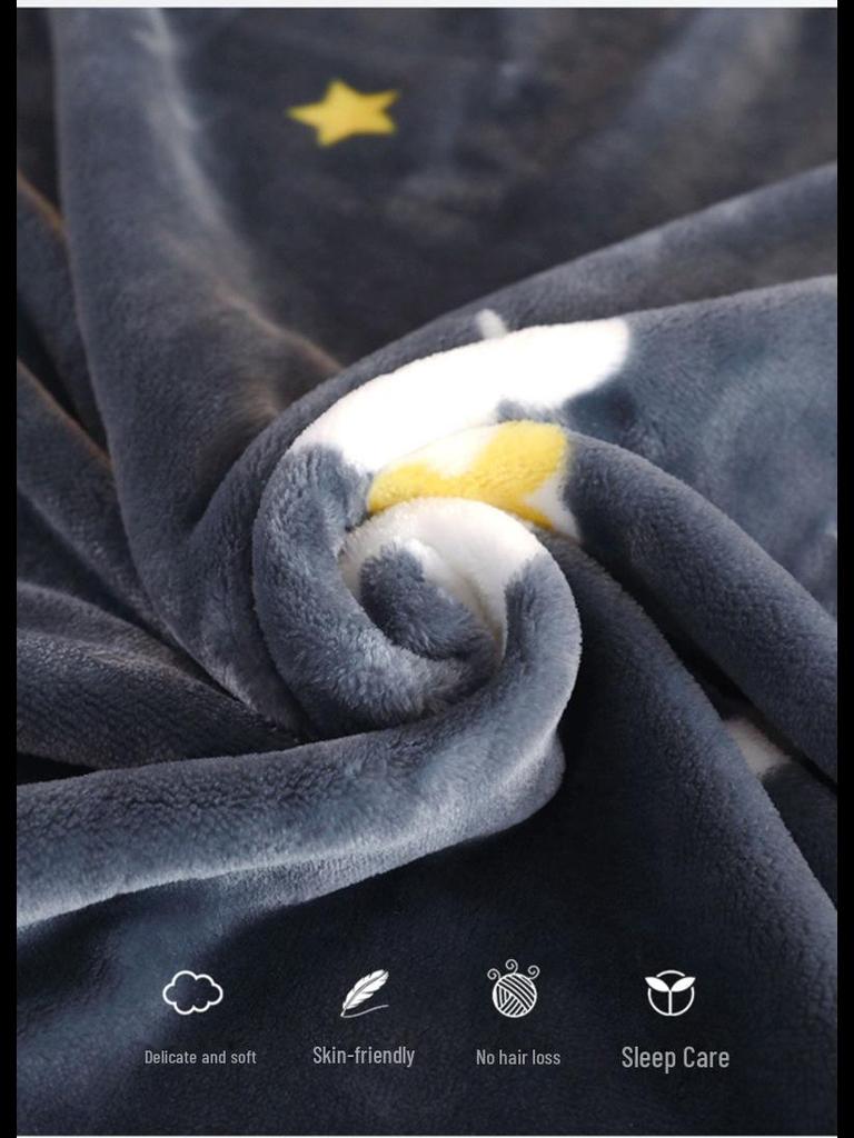 Coral Fleece Flannel Blanket - Winter Gift, Cozy Nap Blanket for Kids & Office