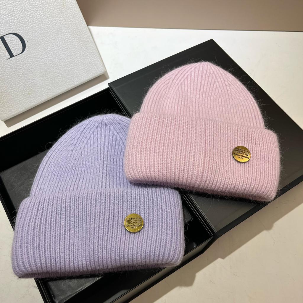 Winter High-Quality Rabbit Fur Knitted Hat Northern Cold Warm Soft Waxy Ear Protection Wool Hat Simple Cold Hat