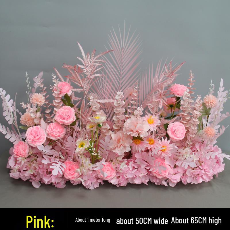 Wedding Aisle Floral Arrangement: Artificial Flower Basket & Row Decoration