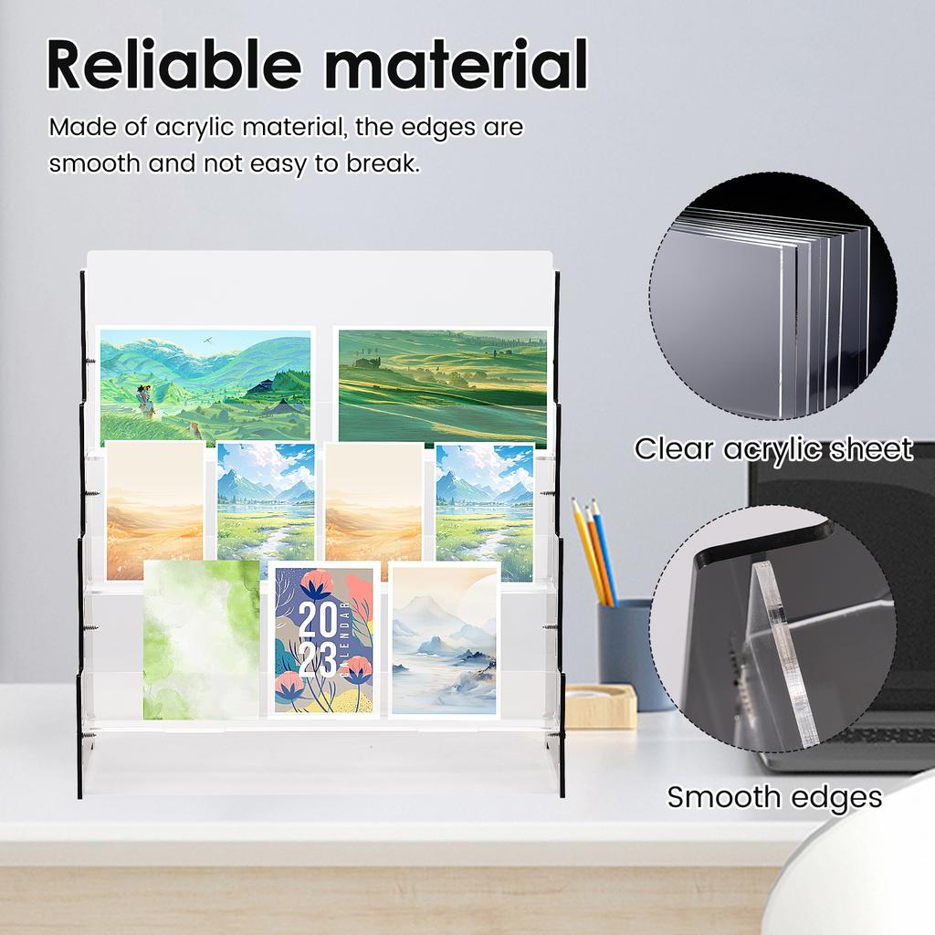 Стойка для карточек Прозрачный акриловый стенд для коллекционных карточек Подставки для поздравительных открыток Настольные органайзеры Полки для хранения цветной бумаги