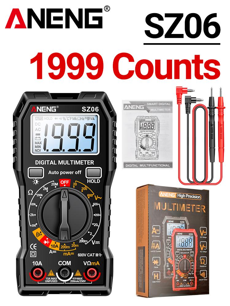Digital Multimeter AC/DC Ammeter 1999 Counts Multitester 600V Voltmeter Multimetr Voltage Resistance Meter Diode Tool ANENG SZ06