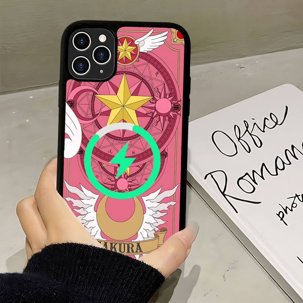 Аниме C-CardcaptorS S-Sakura Для Magsafe Магнитный Чехол для Телефона Беспроводная Зарядка PC+TPU Для IPhone 11 12 13 14 15 16 17 Pro Max Plus