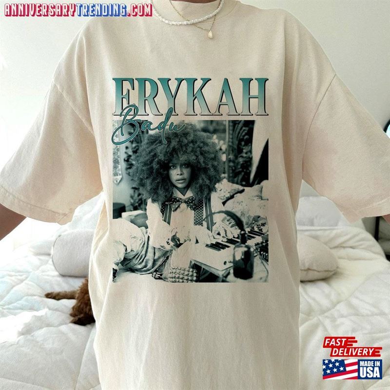 Retro Erykah Badu Shirt Music Concert Tour 2023 T-Shirt heavy cotton Unisex T-Shirt