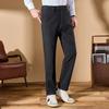 FAPAI Men's Half Elastic Waist Faux Wool Casual Pants