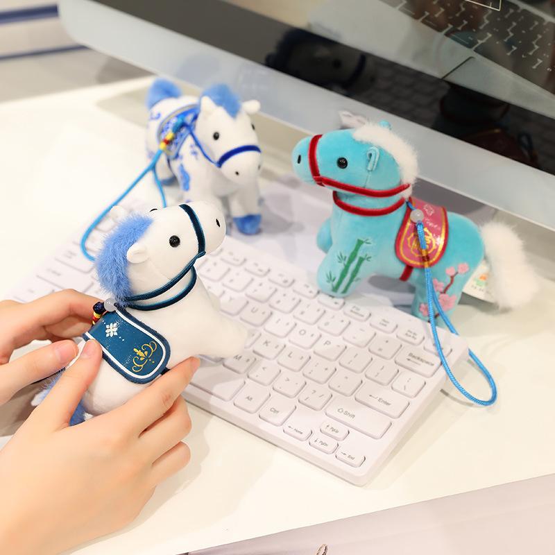 1 Piece 2026 Year Of The Horse Mascot Plush Toy Pendant Soft Realistic Born Gifts Pony Doll Home Decoration Ornament