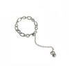 Sweet Trendy Adjustable Chain Bead Punk Women Rings Korean Finger Rings Finger Jewelry Heart