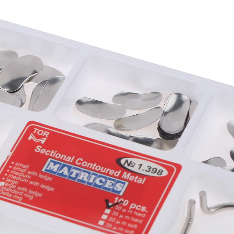 100 шт., металлические матричные ленты Dental Pro, секционные контурные ленты, рулонные матрицы