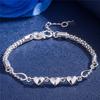 925 Sterling Silver Romantic Heart Love Bracelet for Woman Luxury Fashion Jewelry Party Wedding Accessories Gifts