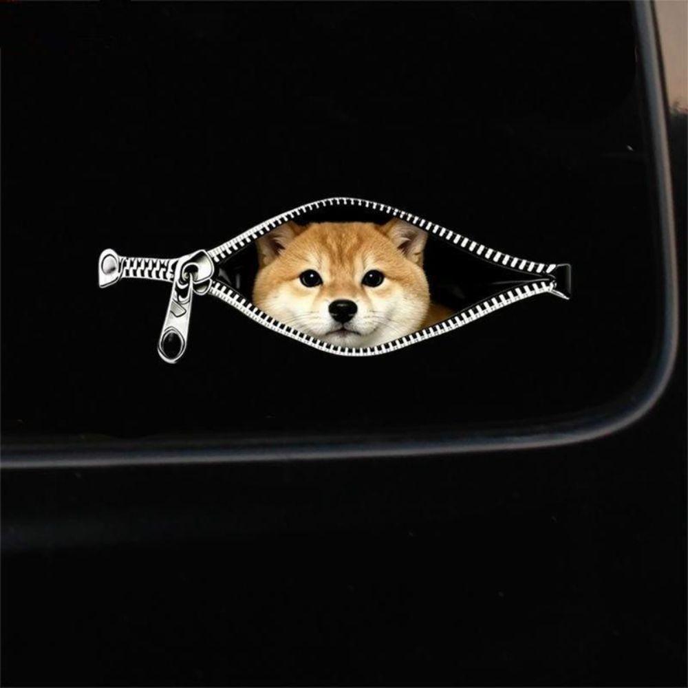 Waterproof Cat Car Sticker Zipper Design Car Window Glass Sticker Pet Lover Decoration
