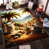 Sermon Scene with Palms and Followers Non-slip rug suitable for living room and bedroom sofas.