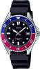 Standard Analog Watch for and Blue with Red Urethane International Model MDV-10-1A2V Boys, Women, Girls, Bezel, Band, [Used]