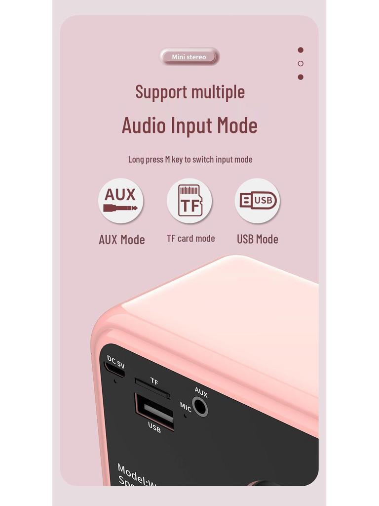 W13 Ретро Мини Беспроводная Уличная Портативная Радиоколонка с Громким Басом