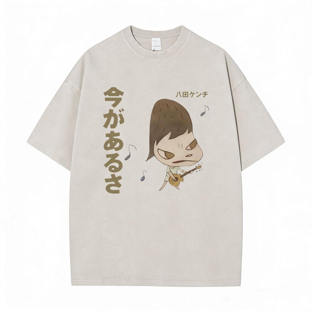 Washed Vintage Funny Yoshitomo Nara No T Shirt Men Women Casual Humor Tshirt Male Cotton Oversized Short Sleeve Tees Streetwear