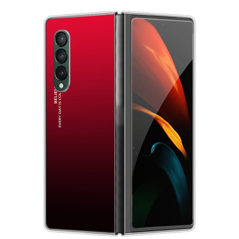 Чехол для Galaxy Z Fold 7 6 5 3 4 2 Прозрачный Жесткий Складной Роскошный Расписной Для Samsung Z Fold 7 Fold Специальный Fold2 Прозрачная Крышка