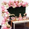 Balloon Garland - Unspecified - 105 Pieces - Pink, White, Clear, Gold - Party Decoration