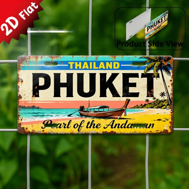 pc Metal Sign xcm Vintage Aluminum Sign Seaside Vacation Theme Decoration Courtyard Bar Wall Decor Man Cave Decor