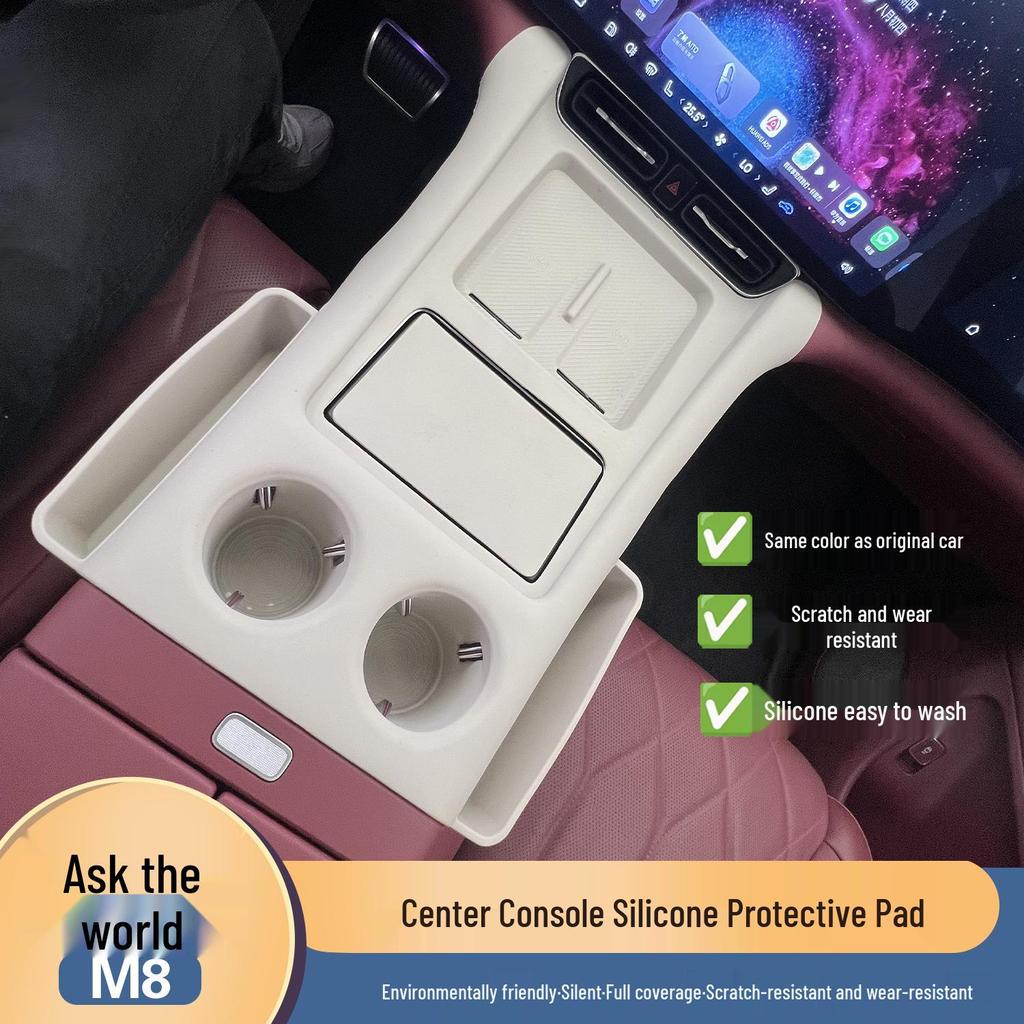 Silicone Anti-Slip Center Console Pad & Wireless Charger for AITO M8