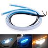 2 Pcs DRL LED Strip Turn Signal Light Yellow Bright Flexible Turn Signal Light Daytime Running Light for Car Headlight 12V