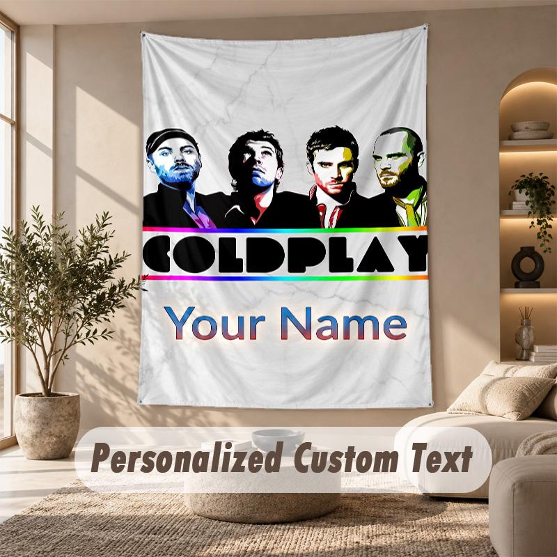 Tapestry Custom Name Text, Wall Hanging Tapestry Home Room DecorColdplay