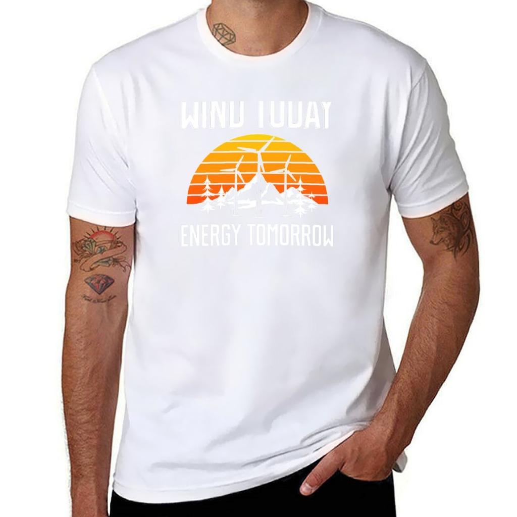 Energy Tomorrow Wind Turbine Technician Graphic Tshirt Lightweight Hiking Tshirt