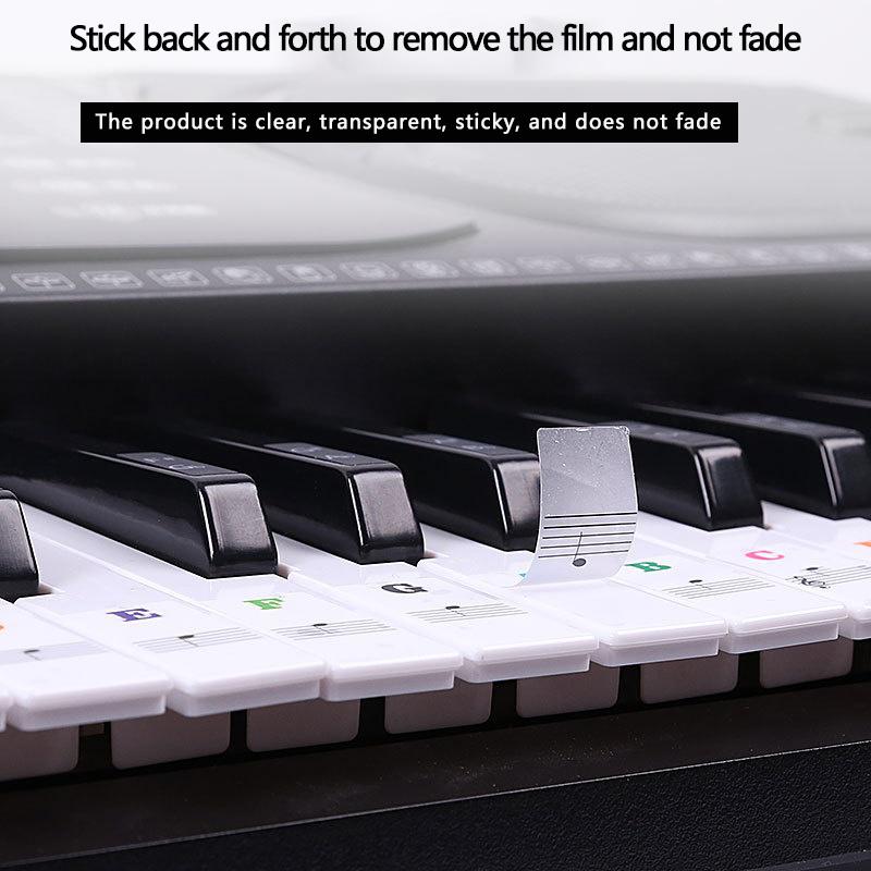 Transparent Piano Keyboard Sticker Removable Electronic Keyboard 37/49/54/61/88 Key Piano Sticker