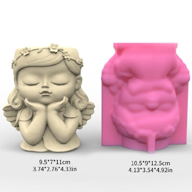 Силиконовая форма 3D Милая Девочка Горшки для цветов Форма DIY Ручная работа Форма для эпоксидной смолы Декор