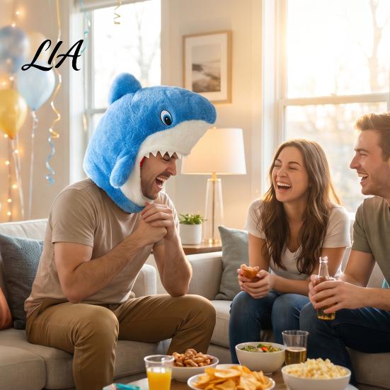 Adjustable Costume Hood for Halloween Shark Hat Mask Adults/Kids, Funny Plush Headgear, Parties Theme Photo Prop Versatile Headgear Carnival