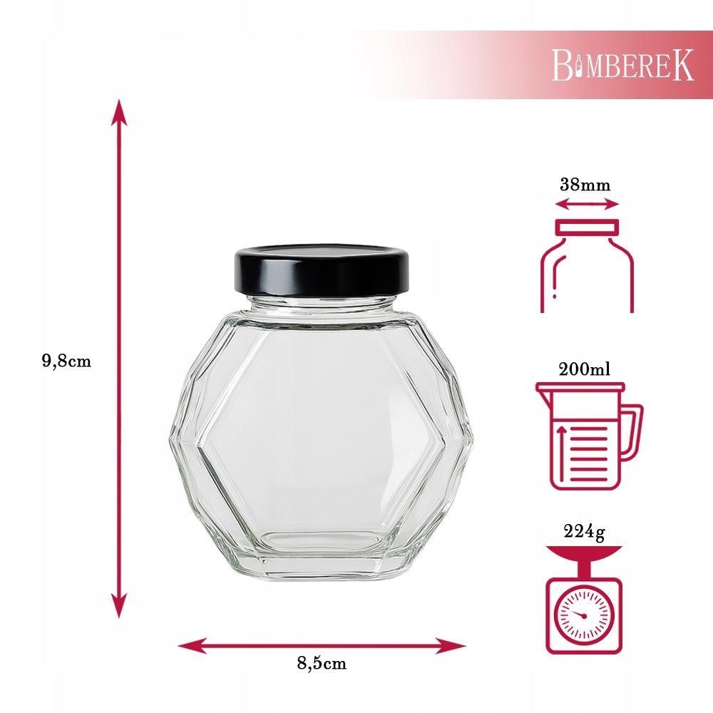 GUCIO Glass Jar 200ml for Honey Jam Gift Wedding Glass Bottles