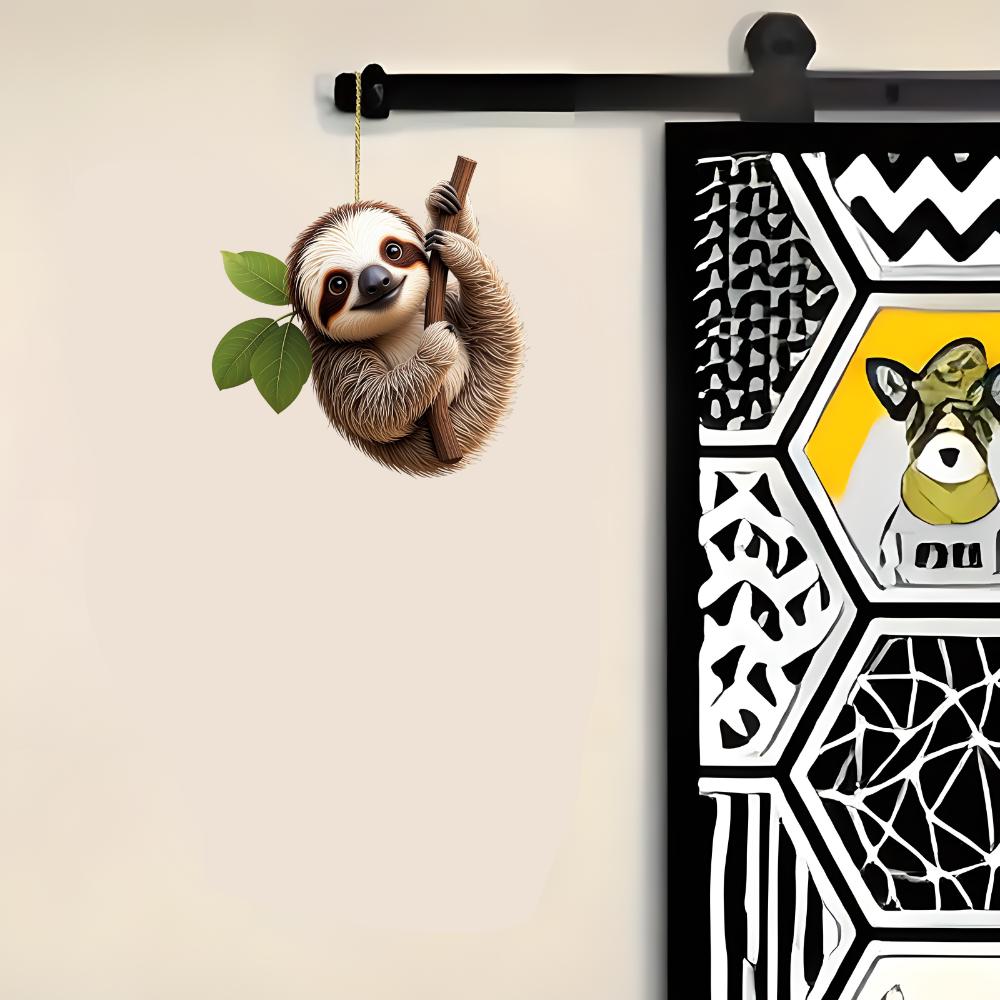 Милый кулон в виде ленивца: 2D акриловый брелок для зеркала автомобиля и домашнего декора - идеальный подарок на Рождество, День благодарения или любой другой праздник