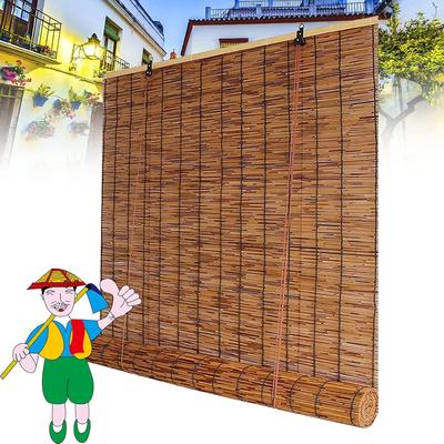 Ретро бамбуковые рулонные шторы, бамбуковые рулонные шторы, бамбуковые шторы, шторы из тростника, бамбуковые рулонные шторы, бамбуковые шторы для улицы для патио, веранды