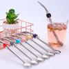 Stainless Steel Drinking Straw Spoon Tea Filter Straws Reusable Tea Tool Washable Bar Accessory