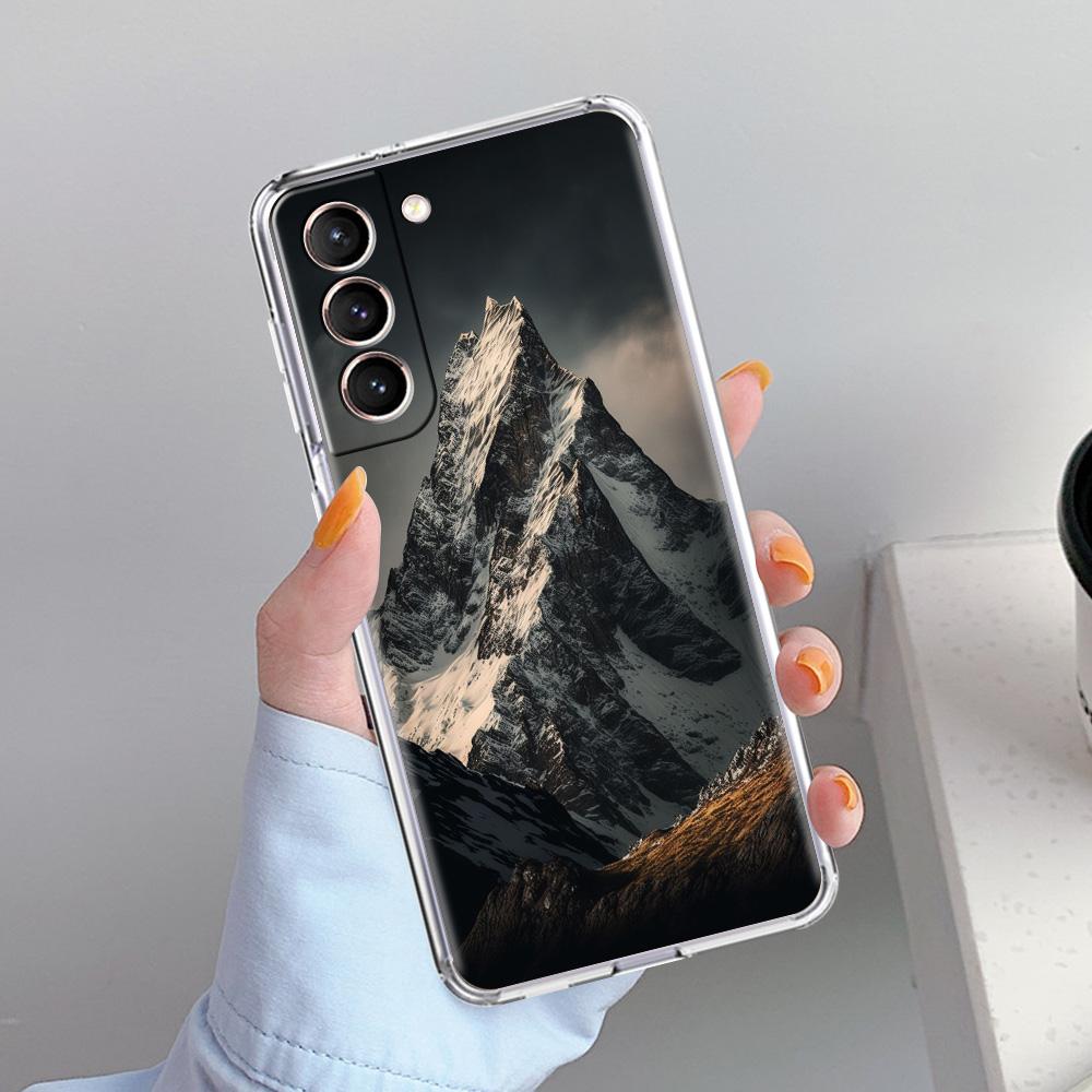 Чехол для телефона Samsung Galaxy S26 S25 S24 S23 S22 Ultra S20 S21 FE 5G Plus Мягкий прозрачный чехол Пейзаж с горными вершинами