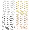 5/6/21Pcs 20G Nose Studs Stainless Steel Nostril Studs Screws Nose Ring Hoop Body Piercing Silver Gold Color Heart Nose Studs