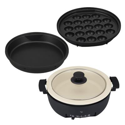Сковорода-гриль ZOJIRUSHI Ajimaru, 3 предмета, компактный глиняный горшок, горшок в стиле такояки, горшок сукияки, черный EP-FS30AM-BA