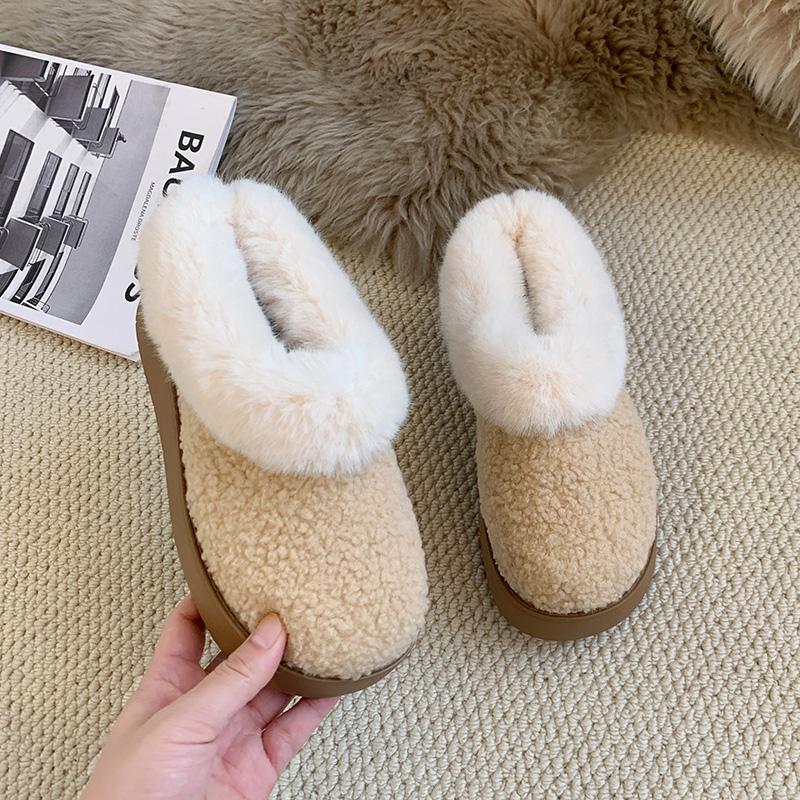 Модные женские зимние сапоги AJGS из овечьей шерсти, женские зимние сапоги на толстой подошве, теплые, противоскользящие, утепленные плюшевые ботильоны