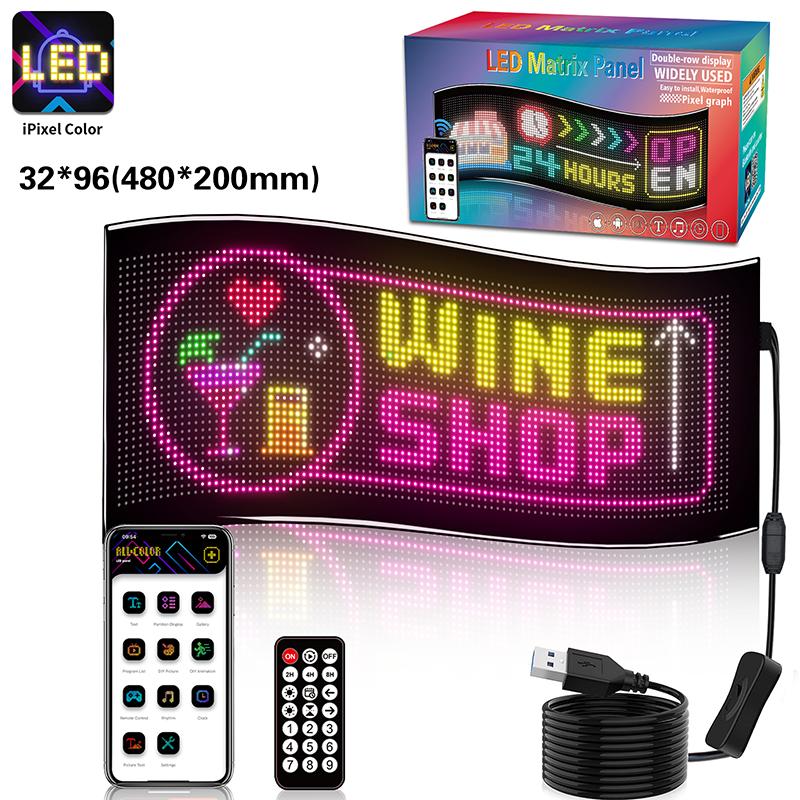 Светодиодный гибкий экран Рекламные щиты Управление через приложение Двухрядный дисплей Текст Шаблон Свободная комбинация Реклама на автомобиле Витрина магазина Наружная