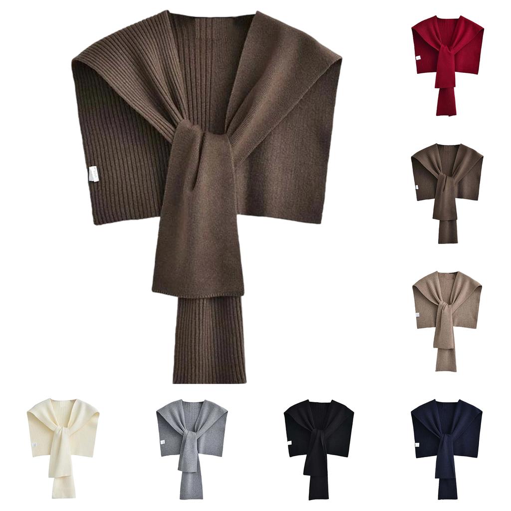 Ladies' Fashionable Thick Knitted Cape Versatile Outer Shawl