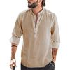 2024 New Men's Casual Blouse Cotton Linen Shirt Loose Tops Long Sleeve Tee Shirt Spring Autumn Casual Handsome Men's Shirts