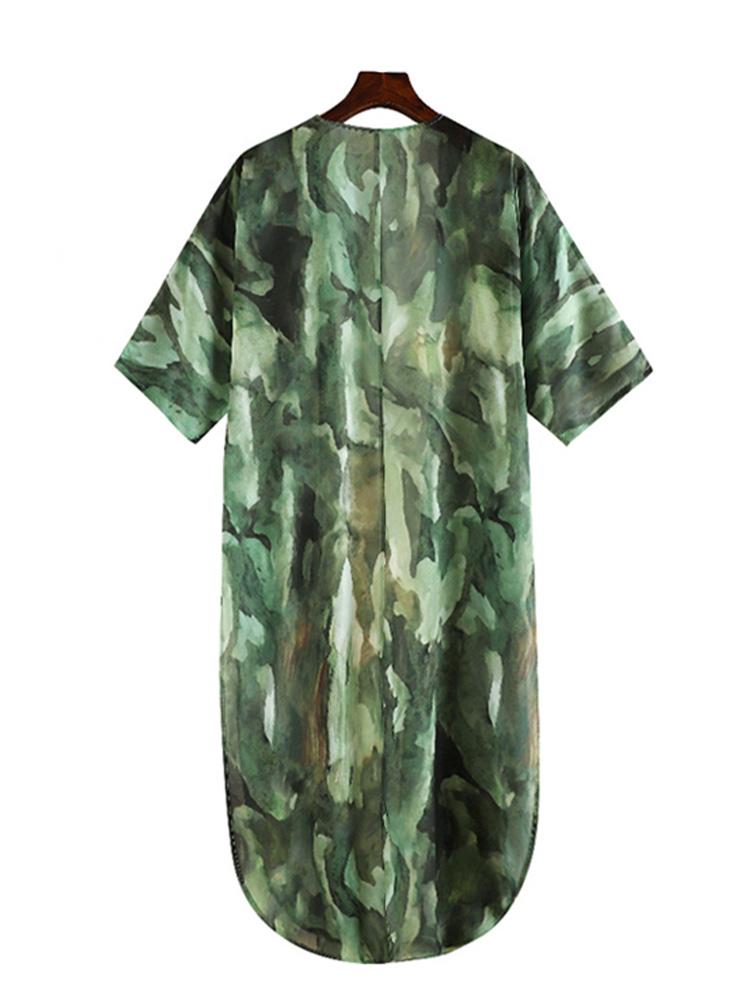 2024 Шифоновая туника с принтом в стиле бохо, сексуальный купальный костюм, накидки, летняя пляжная одежда, платье-кимоно, женский летний купальник, накидка