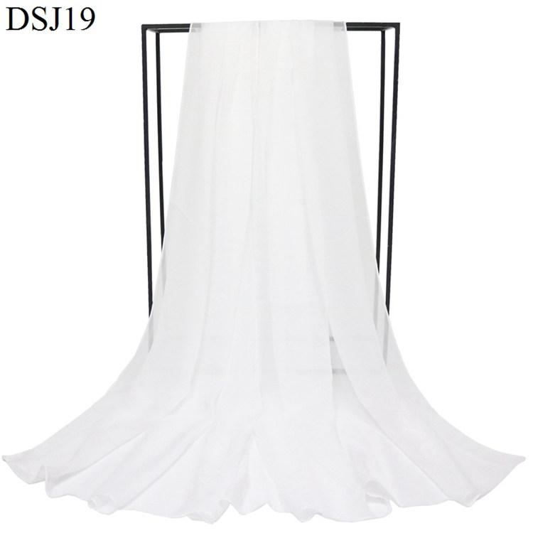 Новый однотонный шелковый шарф из жоржета для женщин, монохромные красные шарфы, солнцезащитная накидка, женские тренировочные шарфы для дефиле, танцевальные накидки